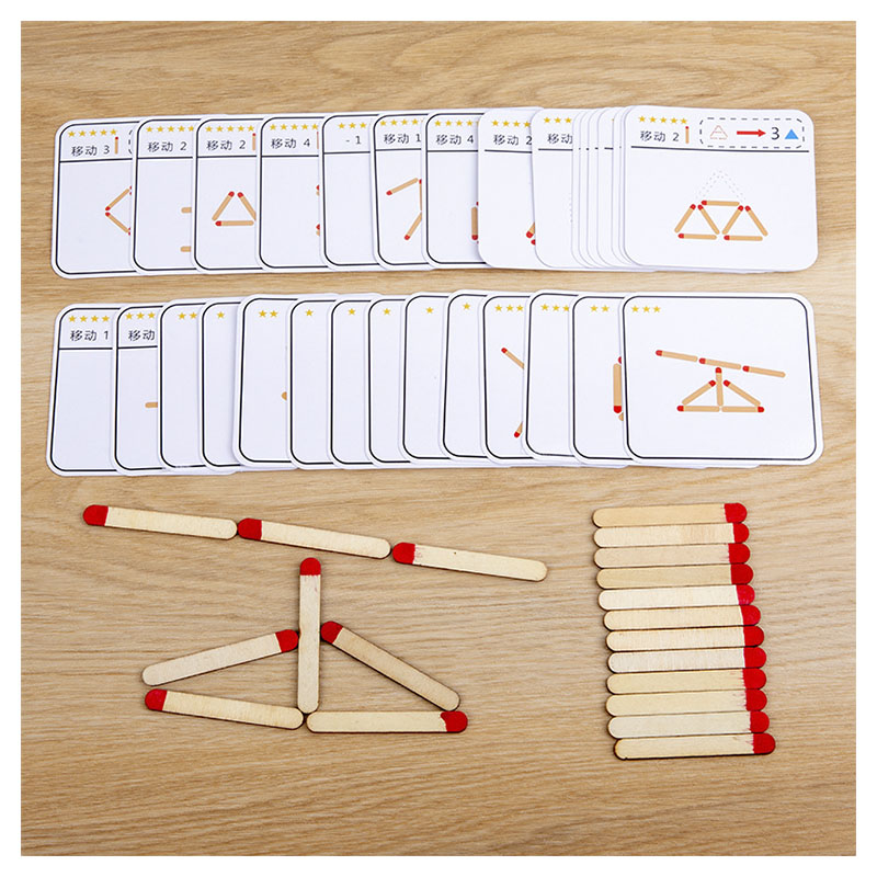 Board Game Anak - Montessori Matches Puzzles Game Wooden Toys