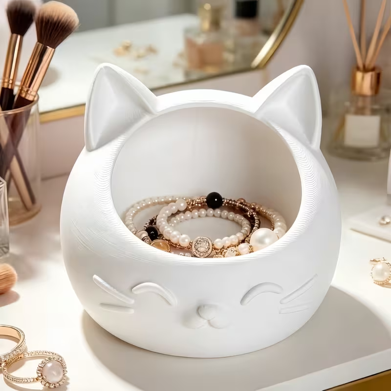 Mini Cartoon Cat-Shaped Storag - đánh giá và giá Token Tray Organizer